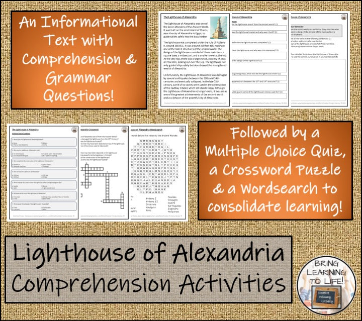 Lighthouse of Alexandria Close Reading Activities | 3rd Grade & 4th Grade