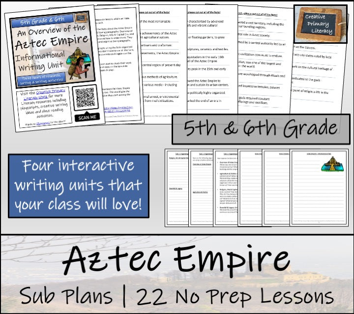 Emergency Sub Plans | Aztec Empire Bundle | 5th Grade & 6th Grade