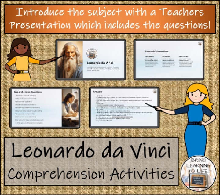 Leonardo da Vinci Close Reading & Biography Bundle | 5th Grade & 6th Grade