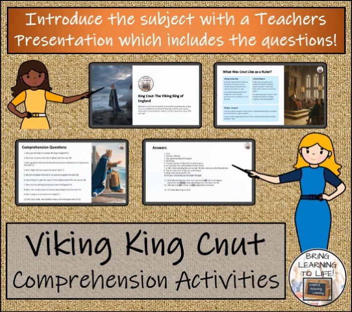 King Cnut Close Reading & Biography Bundle | 5th Grade & 6th Grade