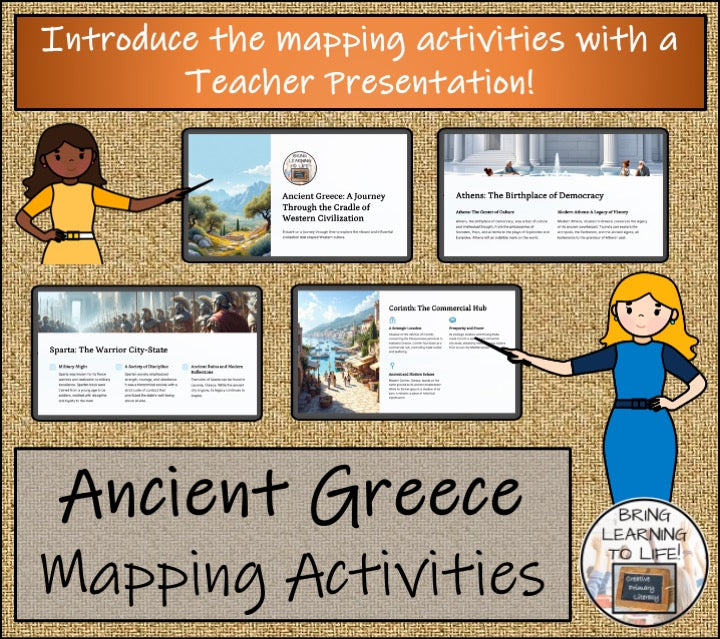 Ancient Greece Map Activity & Teaching Presentation