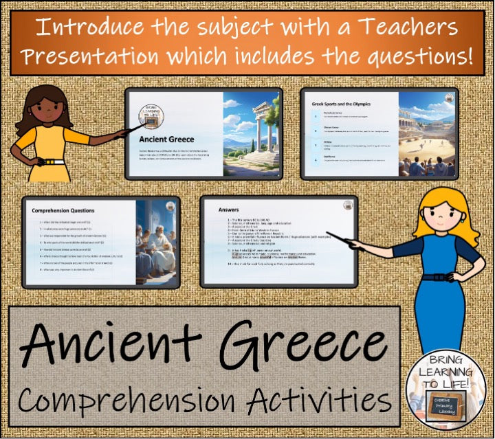 Ancient Greece Close Reading & Informational Writing Bundle | 3rd-4th Grade