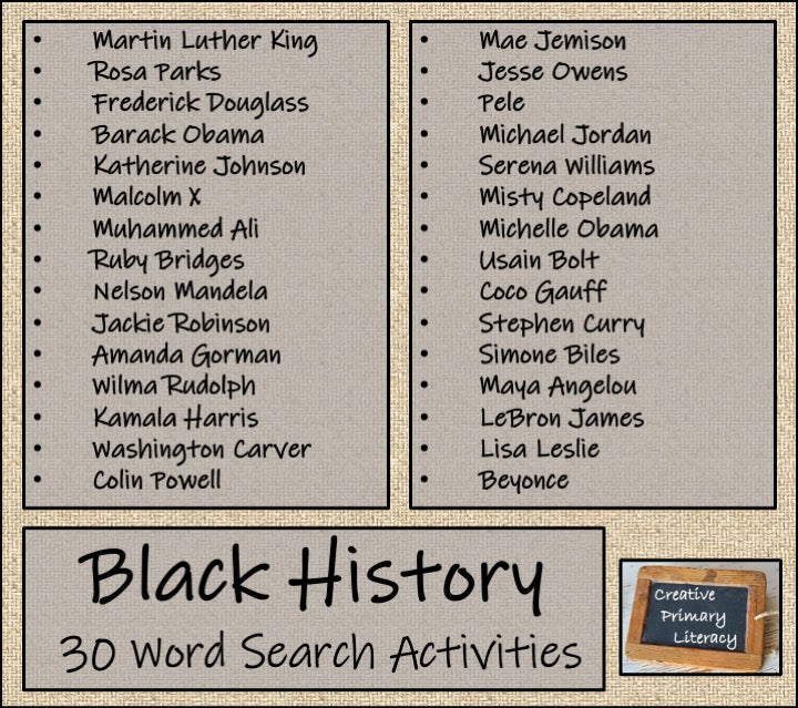 Black History Word Search Puzzle Collection