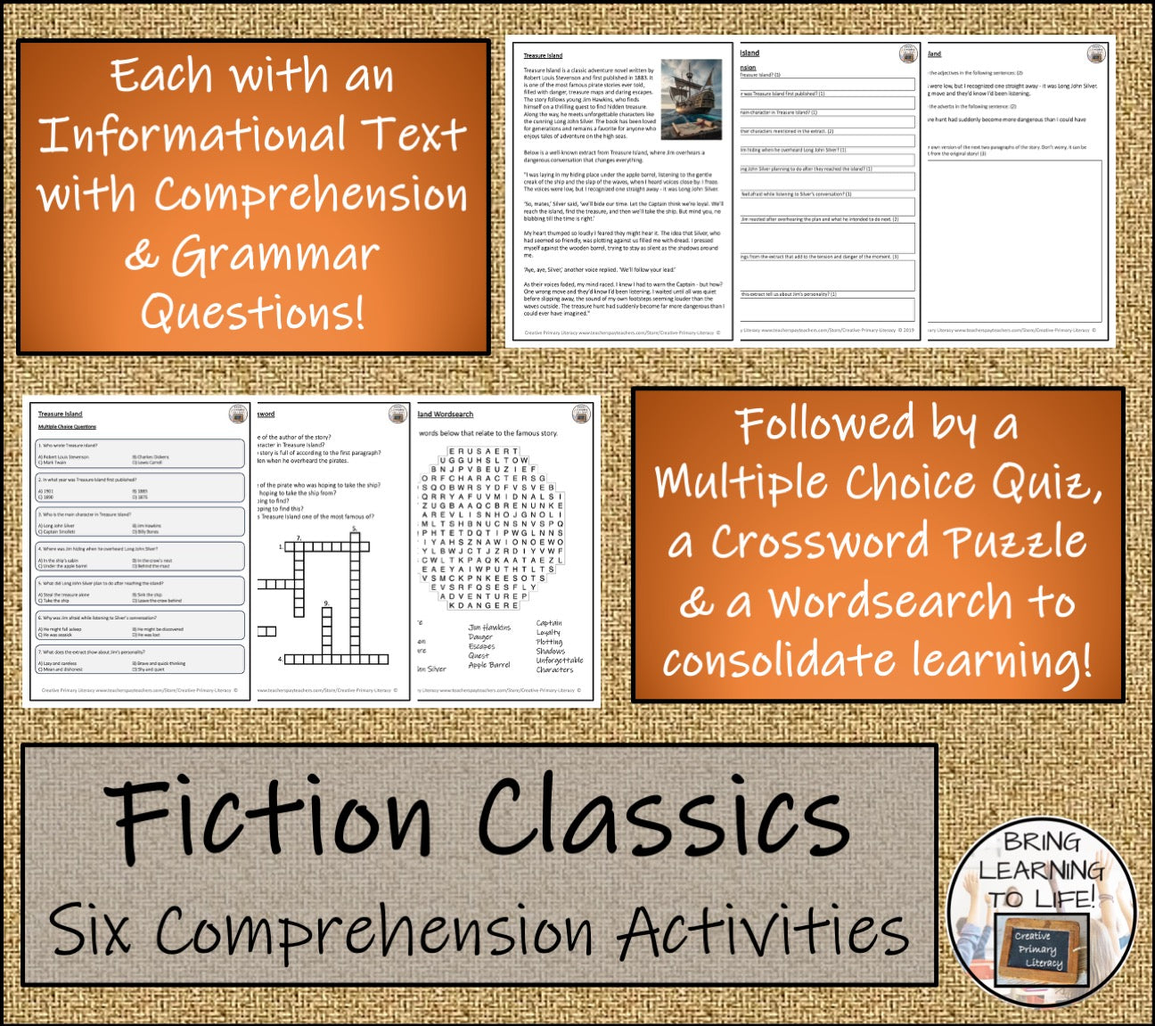 Fiction Classics Volume 2 Reading Comprehension Bundle | 5th & 6th Grade