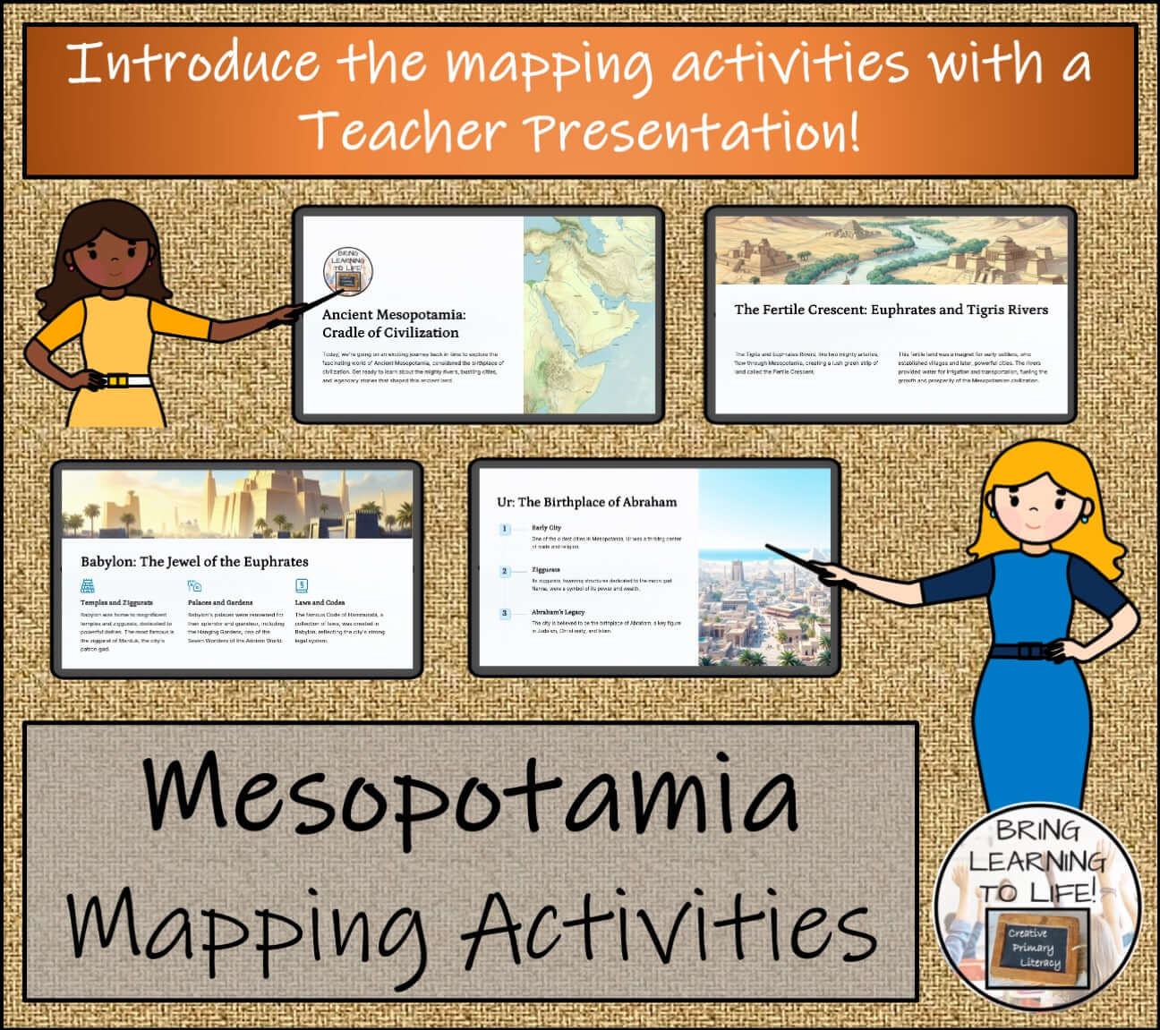 Ancient Mesopotamia Map Activity & Teaching Presentation