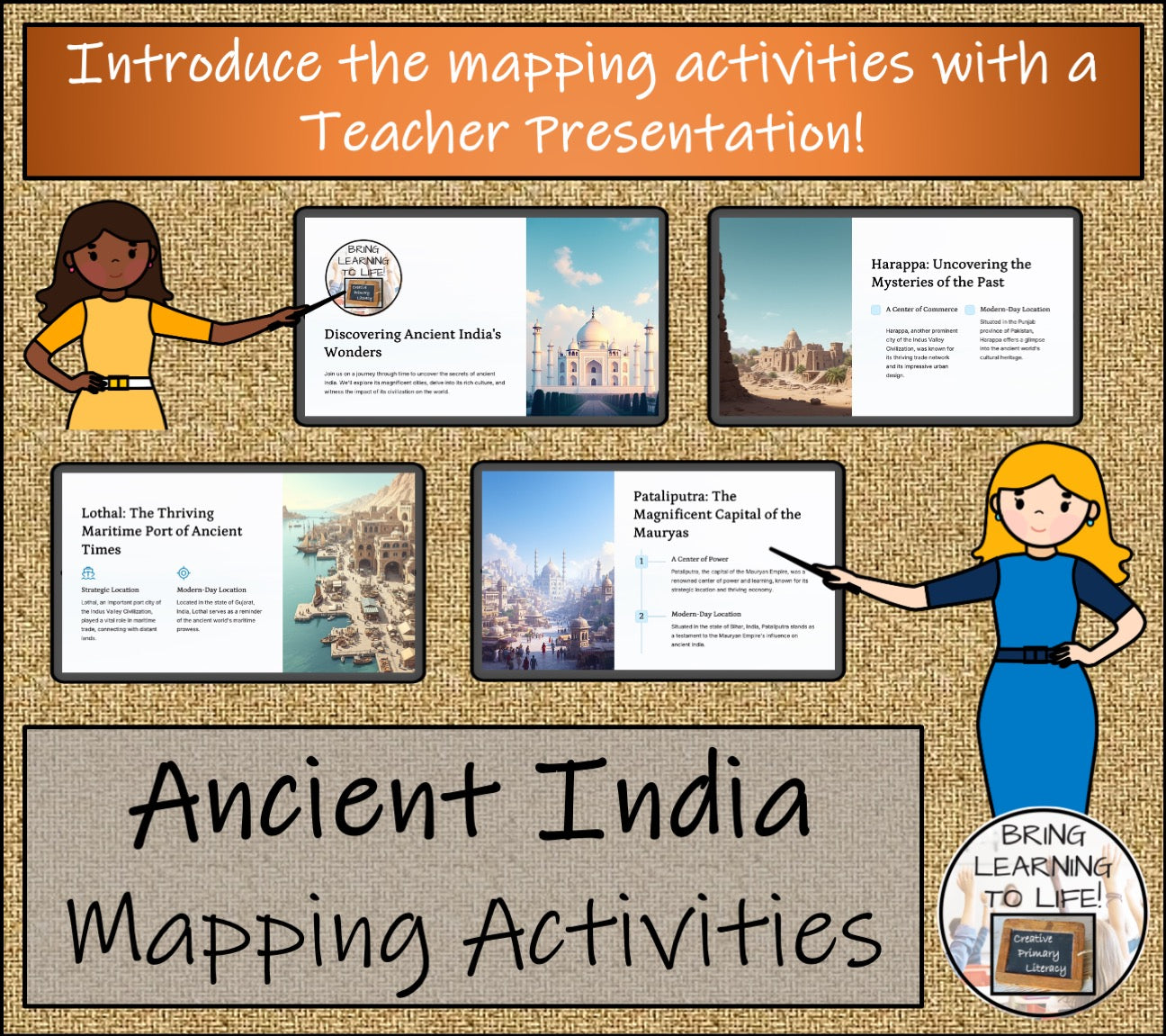 Ancient India Map Activity & Teaching Presentation