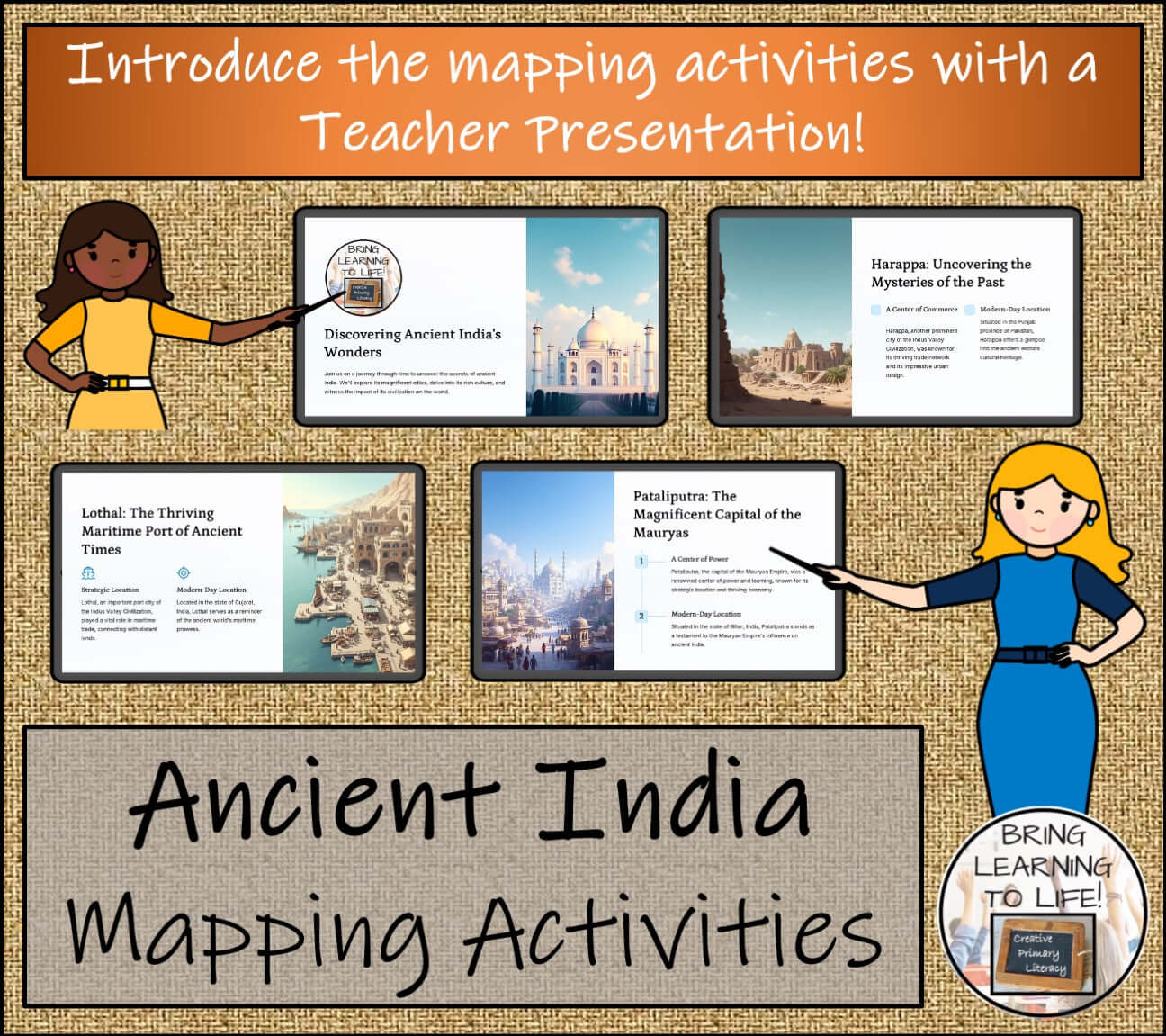 Ancient India Map Activity & Teaching Presentation