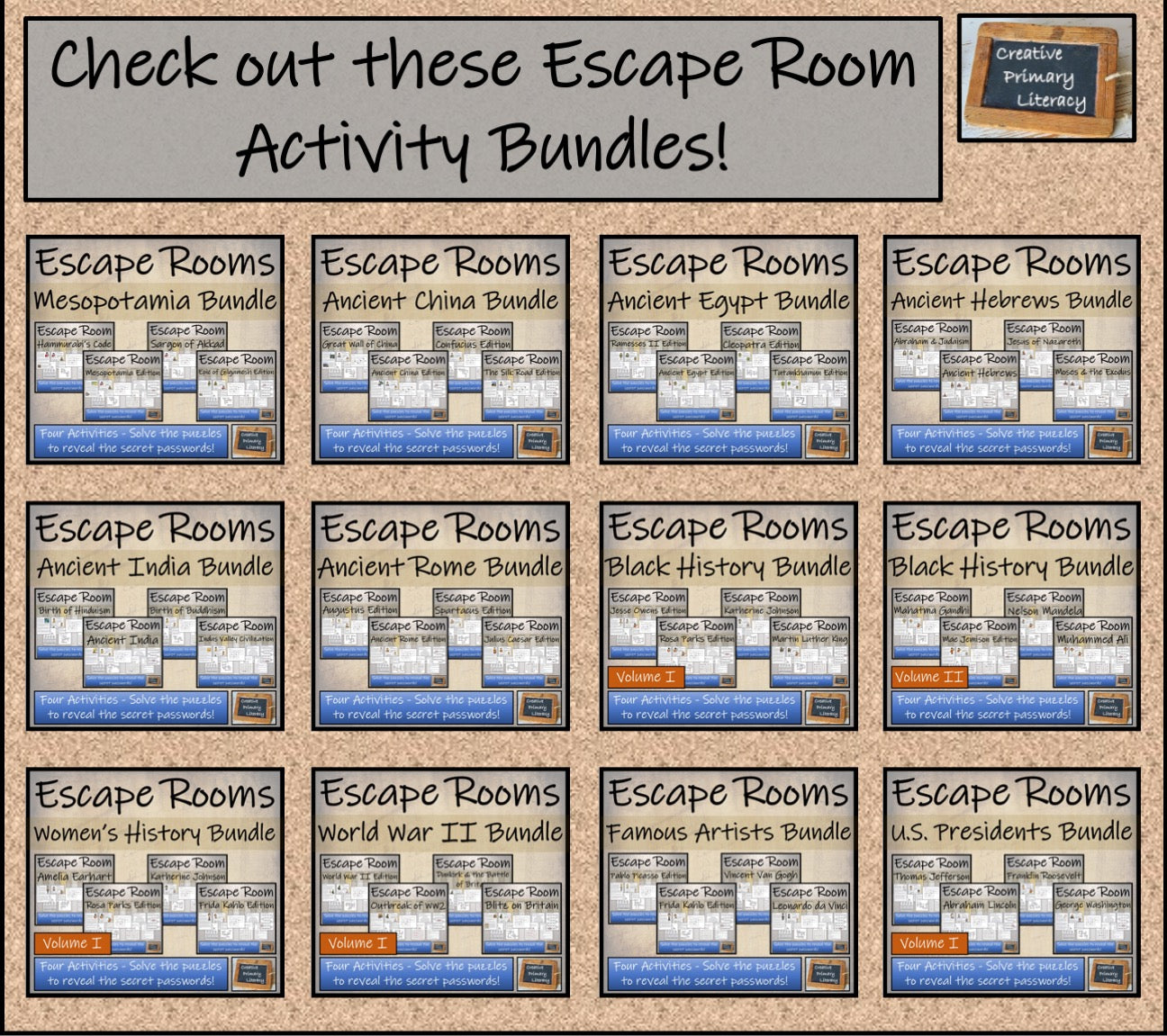 Black History Escape Room Activity Mega Bundle | 5th Grade & 6th Grade