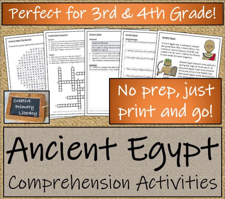 Ancient Egypt Close Reading, Writing & Timeline Bundle | 3rd–4th Grade