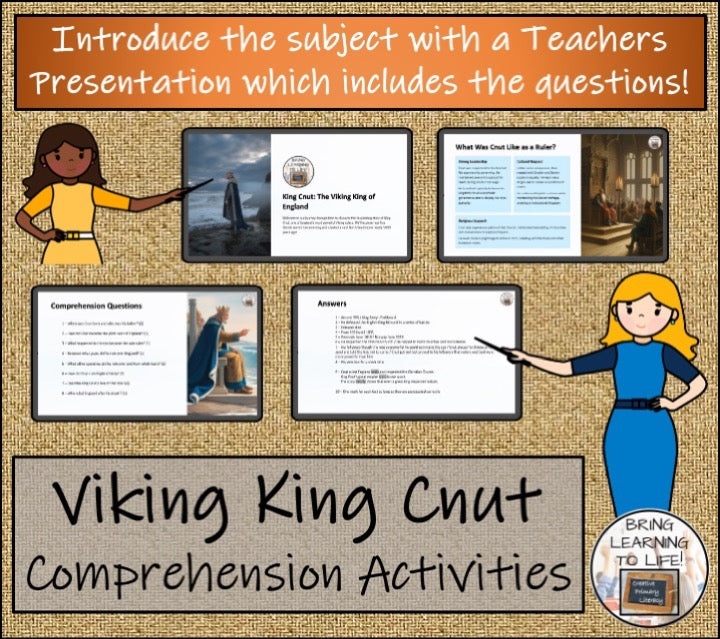 Viking King Cnut Close Reading & Biography Bundle | 3rd Grade & 4th Grade