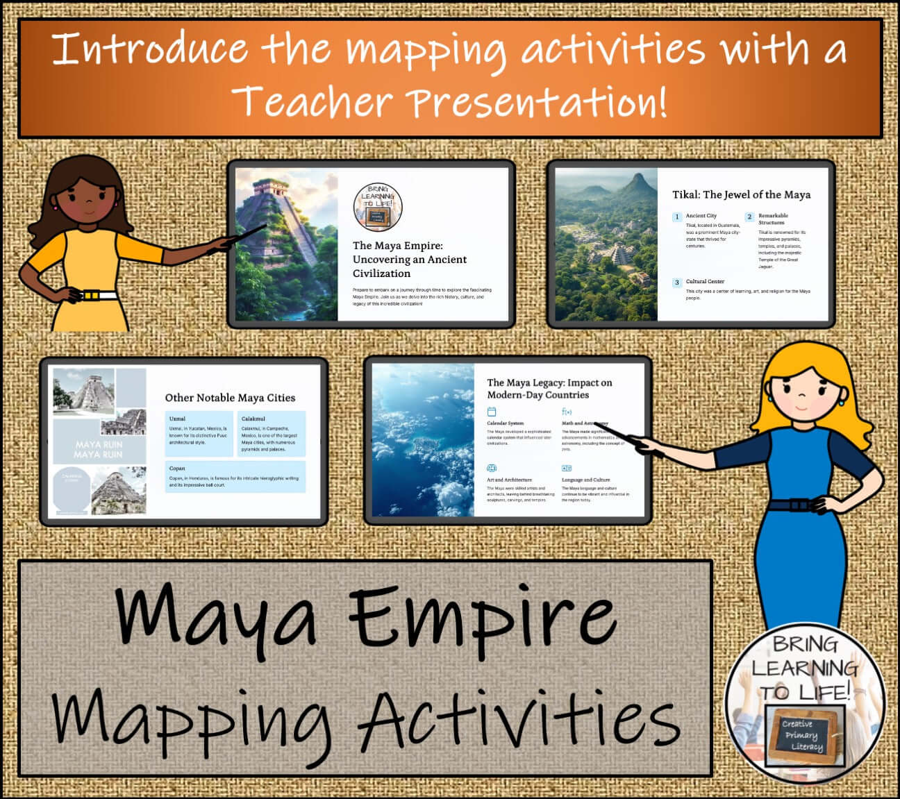Maya Empire Map Activity & Teaching Presentation