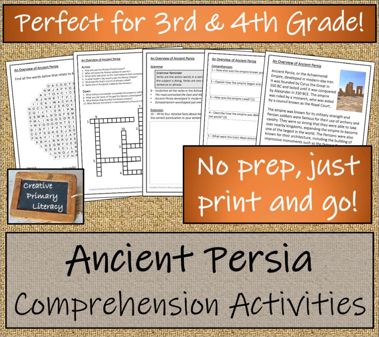 Ancient Persia Close Reading, Writing & Timeline Bundle | 3rd–4th Grade