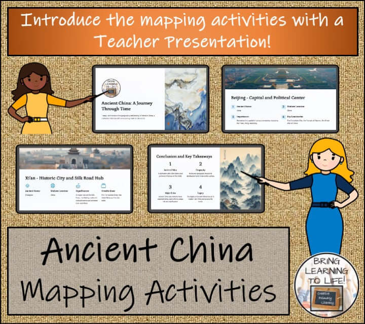 Ancient China Map Activity & Teaching Presentation