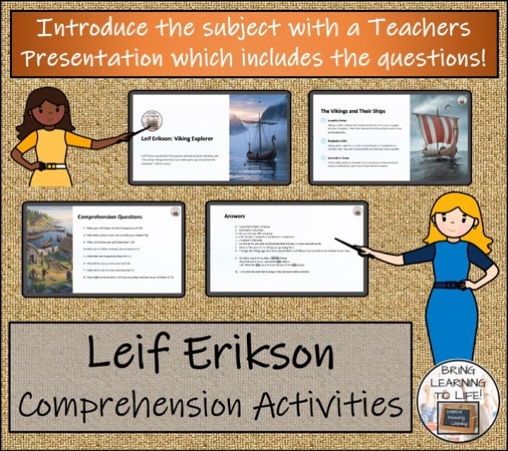 Leif Erikson Close Reading & Biography Bundle | 3rd Grade & 4th Grade
