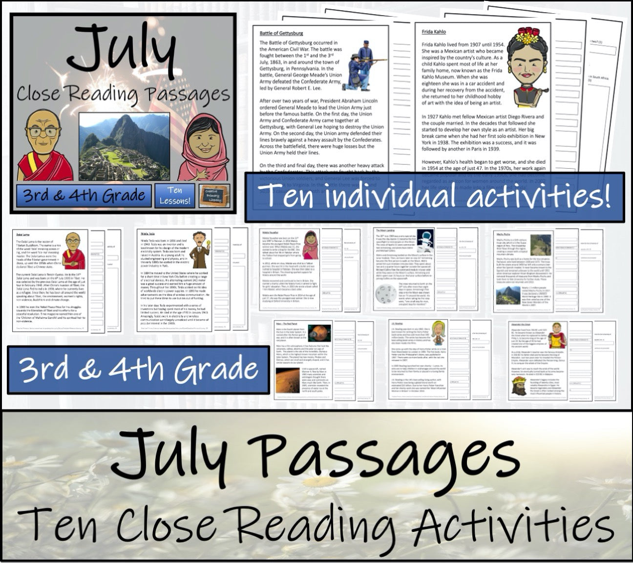 Summer Close Reading Comprehension Book Bundle | 3rd Grade & 4th Grade