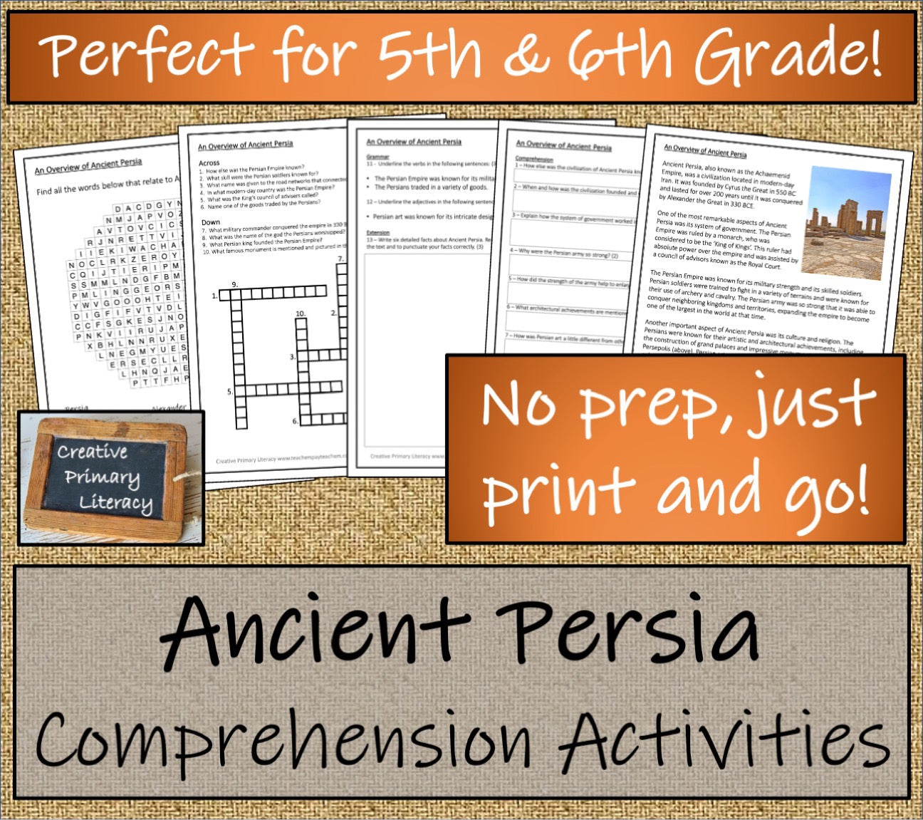 Ancient Persia Display Timeline Close Reading & Writing Bundle | 5th & 6th Grade