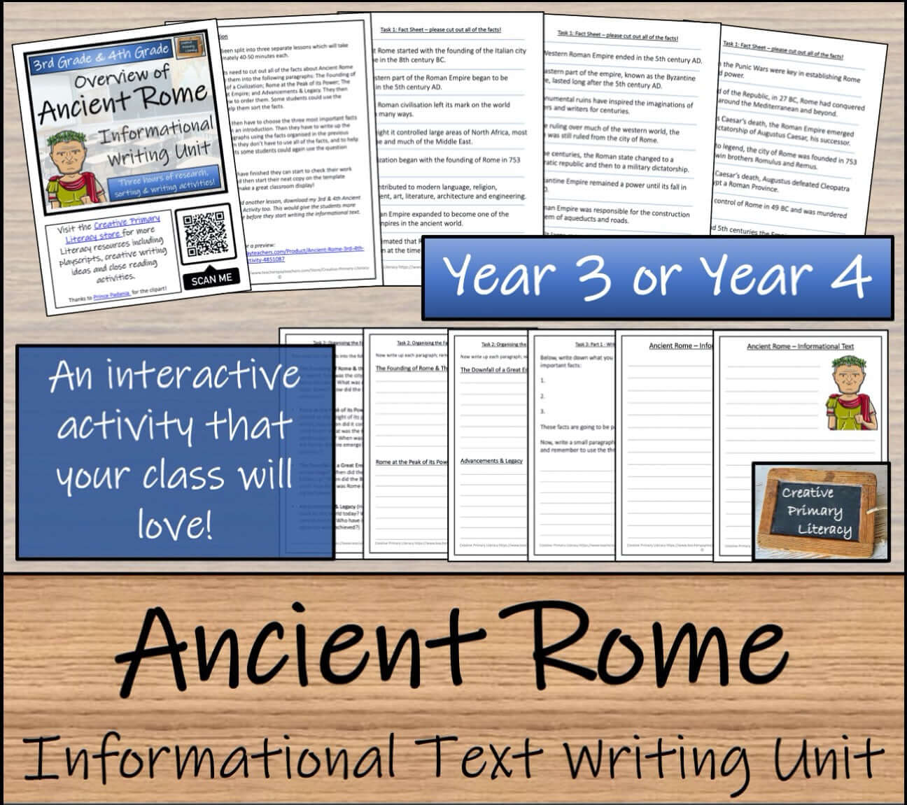 Ancient Rome Close Reading, Writing & Timeline Bundle | 3rd-4th Grade