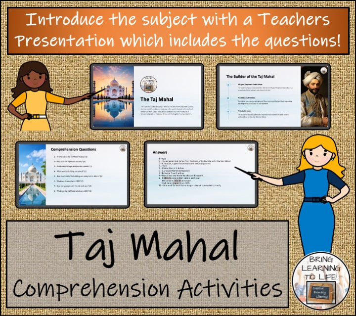 Taj Mahal Close Reading Comprehension Activities | 3rd & 4th Grade