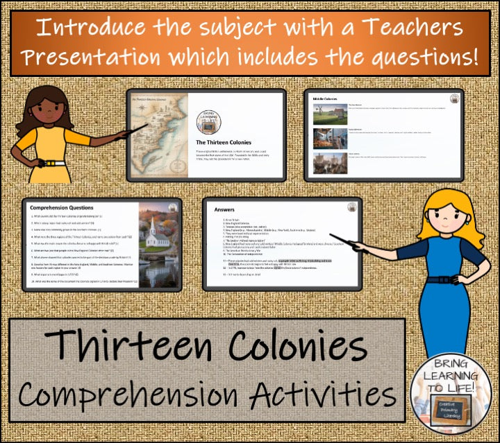 Thirteen Colonies Close Reading Comprehension | 5th Grade & 6th Grade