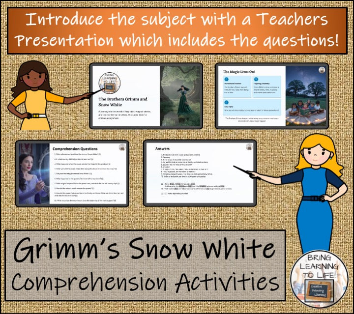 Brothers Grimm's Snow White Reading Comprehension | 5th Grade & 6th Grade