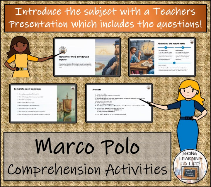 Marco Polo Close Reading Comprehension Activities | 3rd Grade & 4th Grade