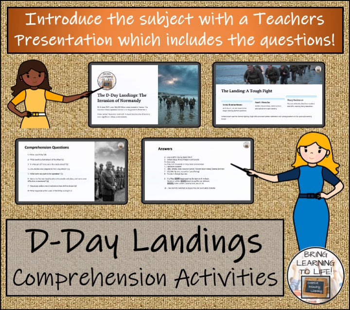 D-Day Landings Close Reading Comprehension Activities | 3rd Grade & 4th Grade