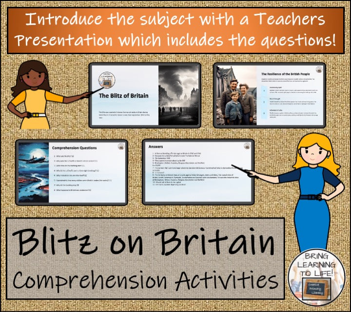 Blitz on Britain World War II Close Reading Comprehension | 5th & 6th Grade