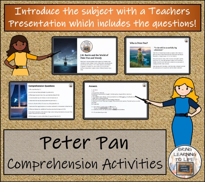 Peter Pan Fiction Reading Comprehension | 5th Grade & 6th Grade