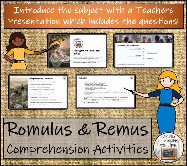 Romulus and Remus Close Reading Comprehension Activities | 5th Grade & 6th Grade