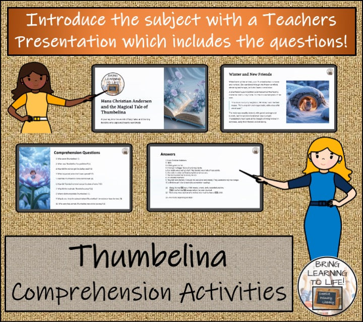 Thumbelina Reading Comprehension Hans Christian Andersen | 5th-6th Grade