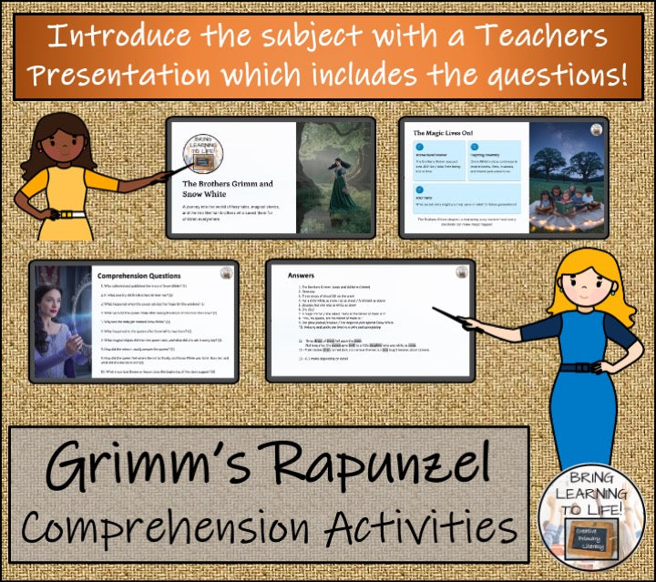 Brothers Grimm's Rapunzel Reading Comprehension | 5th Grade & 6th Grade