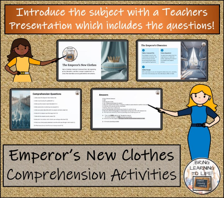 The Emperor's New Clothes Reading Comprehension Hans Christian Andersen | 5th-6th Grade