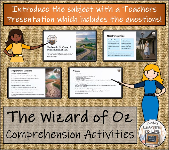 The Wonderful Wizard of Oz Fiction Reading Comprehension | 5th Grade & 6th Grade