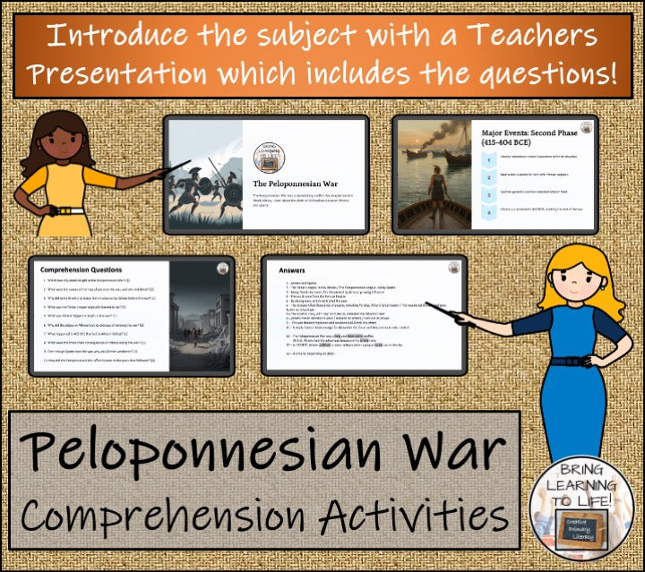 Peloponnesian War Close Reading Comprehension Activities | 5th Grade & 6th Grade