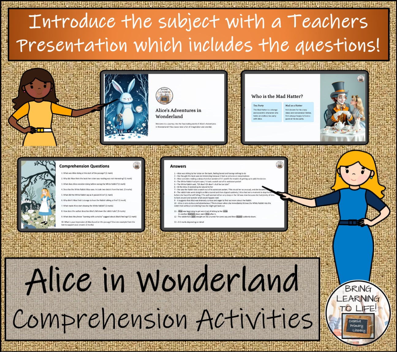 Alice in Wonderland Fiction Reading Comprehension | 5th & 6th Grade