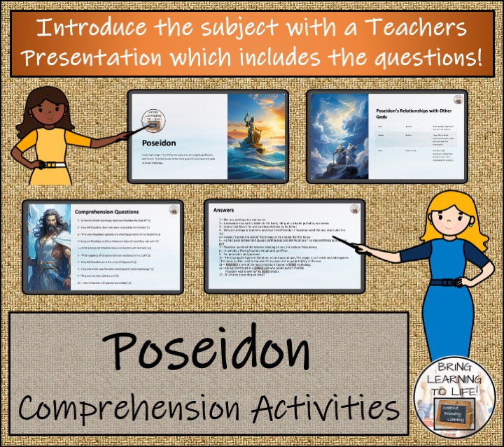 Poseidon Close Reading Comprehension Activity | 5th Grade & 6th Grade