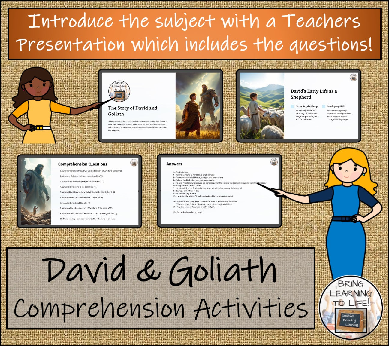 David and Goliath Story Close Reading Activities | 5th Grade & 6th Grade