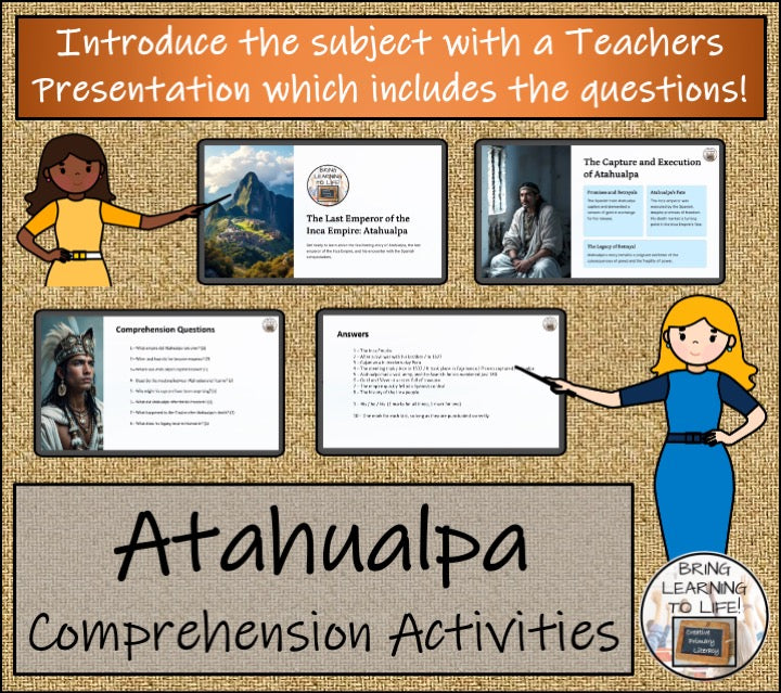 Atahualpa Inca Emperor Close Reading Comprehension Activities | 3rd & 4th Grade