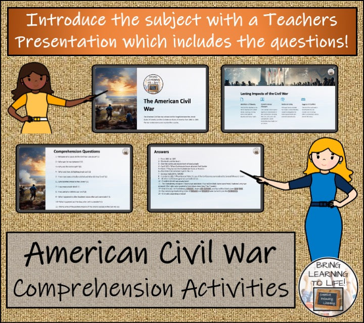 American Civil War Close Reading Comprehension Activity | 5th Grade & 6th Grade