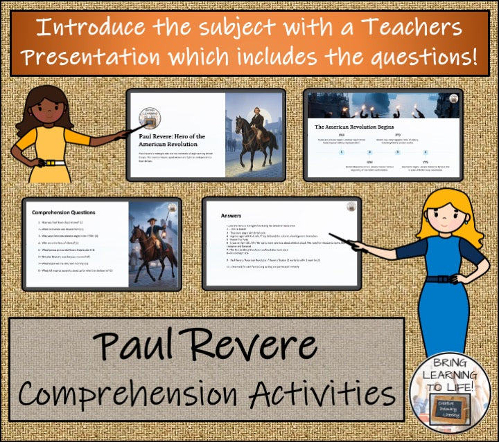 Paul Revere Close Reading Comprehension Activities | 3rd Grade & 4th Grade
