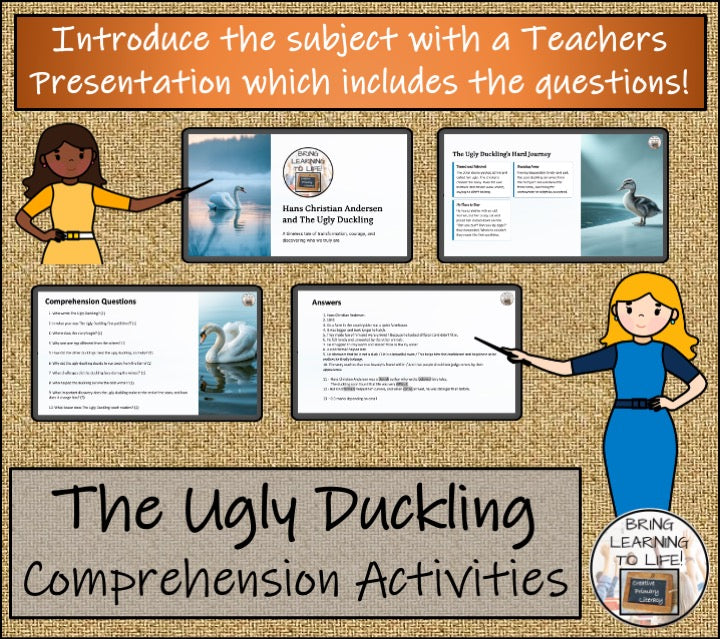 The Ugly Duckling Reading Comprehension Hans Christian Andersen | 5th-6th Grade