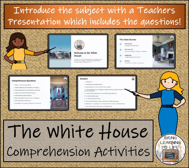 The White House Close Reading Comprehension Activities | 3rd Grade & 4th Grade