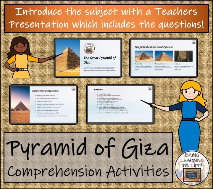 Great Pyramid of Giza Close Reading Comprehension Activities | Year 3 or Year 4