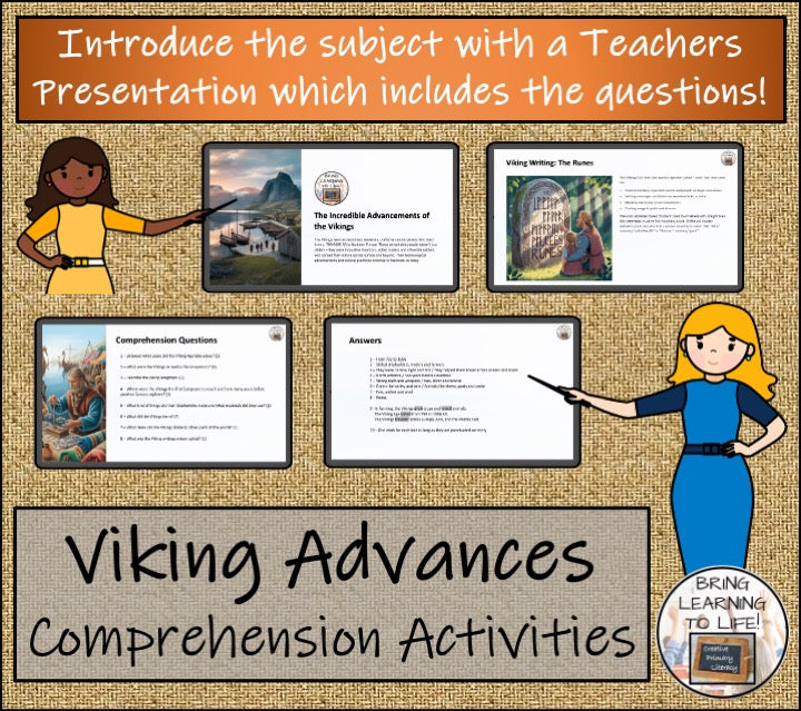 Viking Advancements Close Reading Comprehension Activities | 3rd & 4th Grade