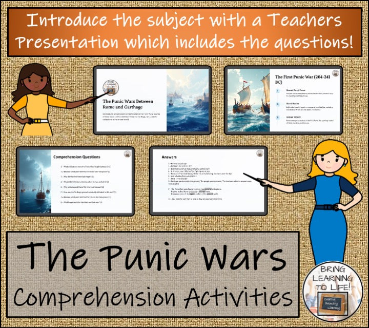 The Punic Wars Close Reading Comprehension Activities | 3rd Grade & 4th Grade