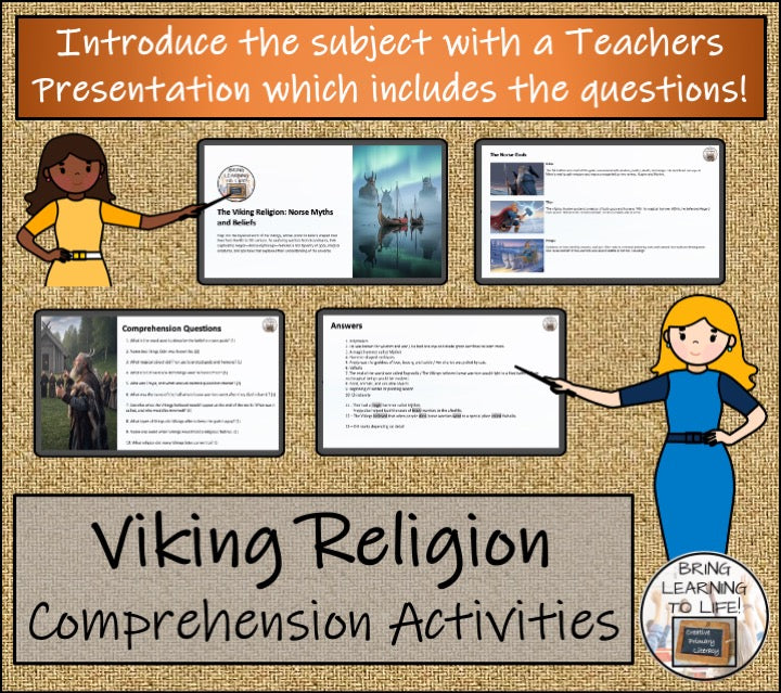Viking Religion Close Reading Comprehension Activities | 5th Grade & 6th Grade