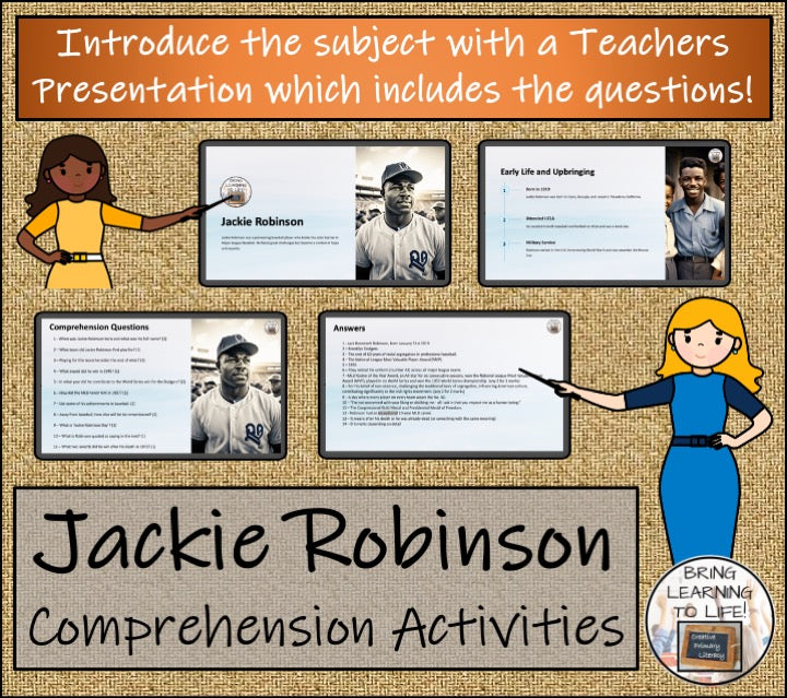 Jackie Robinson Close Reading Comprehension Activities | 5th Grade & 6th Grade