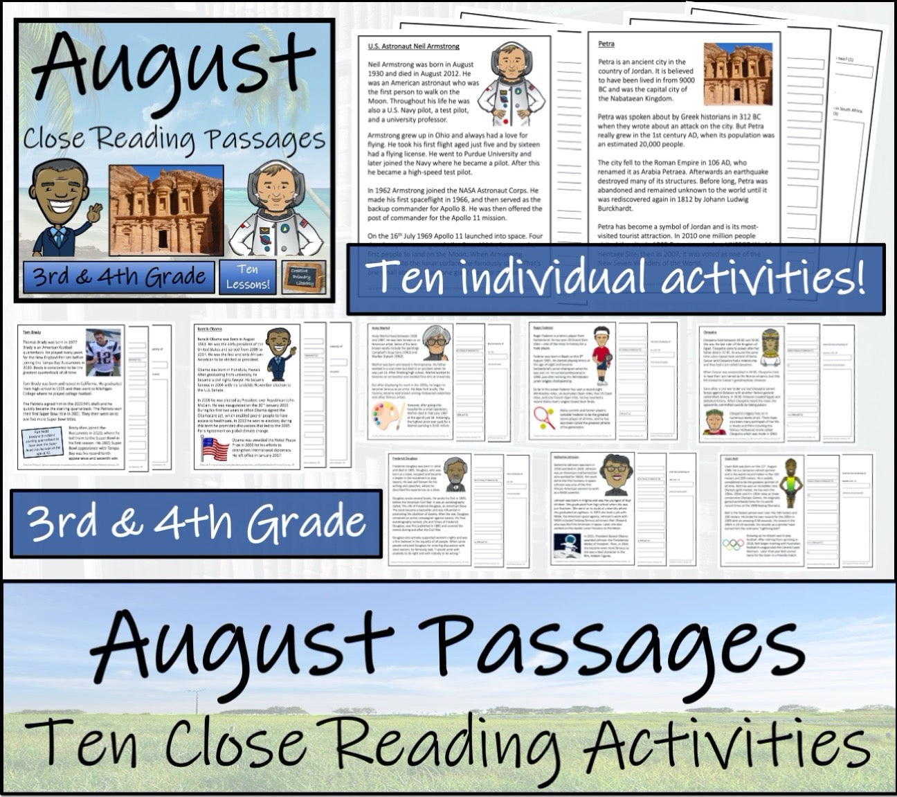 Summer Close Reading Comprehension Book Bundle | 3rd Grade & 4th Grade