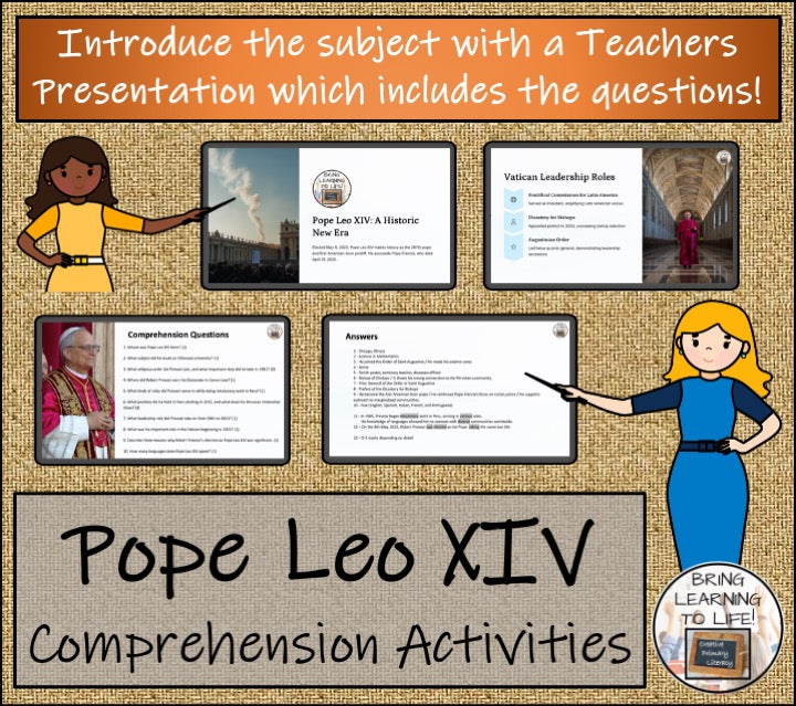 Pope Leo XIV Close Reading Comprehension Activities | 5th Grade & 6th Grade