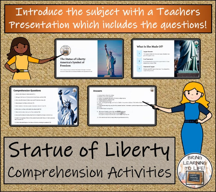 Statue of Liberty Close Reading Comprehension Activities | 3rd Grade & 4th Grade